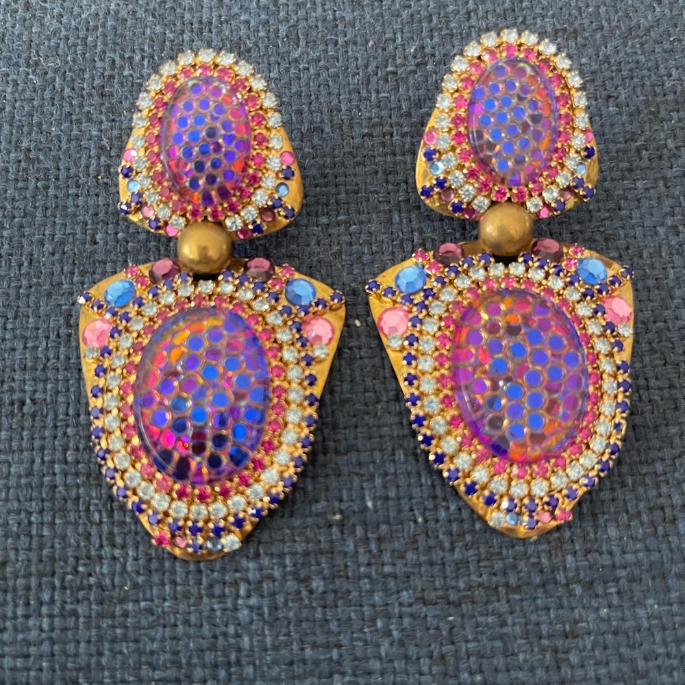 Vintage Jack Smile clip earrings - Picture 3 of 4